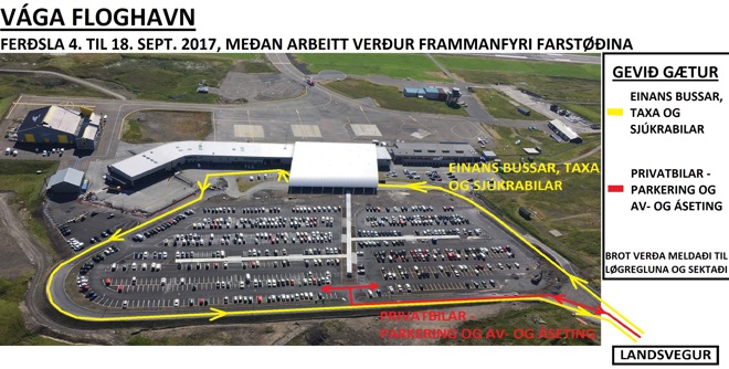 Umlegging av ferðsluni við Vága Floghavn